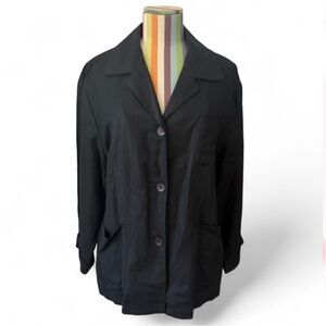 Vintage SANDRO Linen Blend Classic Button Down Shacket Pockets Shirt